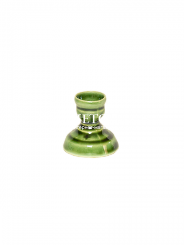 Подсвечник церковный керамический Ромашка зеленый, подсвечник для свечи религиозный, d - 10 мм под свечу