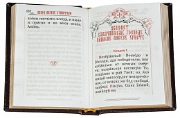 Молитвослов в кожаном переплете, золотой обрез, карманный формат (арт. 08650)