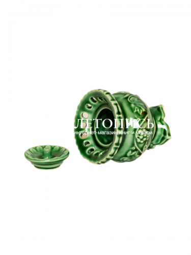 Лампада настольная керамическая "Виноградная лоза" зеленая, размер - 5,5 см х 6,5 см фото 2