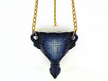 Подвесная керамическая лампада, синяя (Арт. 17469)