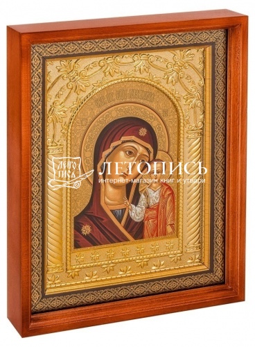 Венчальная пара: Икона Господь Вседержитель и Божия Матерь "Казанская" в деревянной рамке фото 3