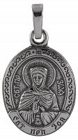 Икона нательная с гайтаном: мельхиор, серебро "Святая Преподобная Зоя Вифлеемская"