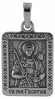 Икона нательная с гайтаном: мельхиор, серебро "Святой Великомученник Георгий Победоносец" 