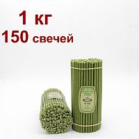Свечи восковые Медово - янтарные зеленые № 60, 1 кг (церковные, содержание пчелиного воска не менее 50%)