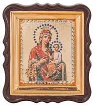 Икона  Божией Матери "Скоропослушница" с мощевиком, в фигурной рамке 