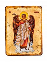 Икона "Ангел Хранитель" на состаренном дереве 170х130 мм (Арт. 19956)