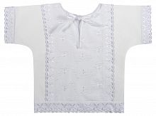 Крестильная Рубашка с кружевом и вышитой тканью (арт. 11189)