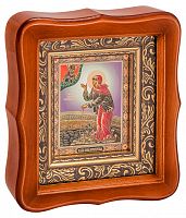 Икона Святая Блаженная Ксения Петербургская в фигурной деревянной рамке