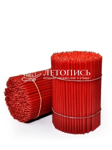 Красные восковые свечи "Калужские" № 140 - 1 кг, 350 шт., станочные фото 2
