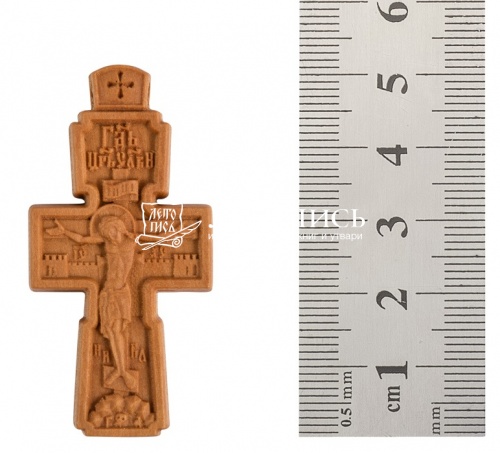 Крест нательный деревянный, светлый (50х25 мм) (арт. 10008) фото 2
