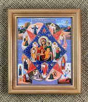 Икона Пресвятая Богородица "Неопалимая Купина" (двойное тиснение, 155х130 мм, арт. 17163)
