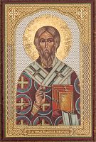 Икона "Святой Геннадий архиепископ Новгородский" (оргалит, 90х60 мм)