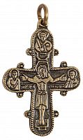 Крест нательный с распятием Иисуса Христа из латуни (арт. 10512)