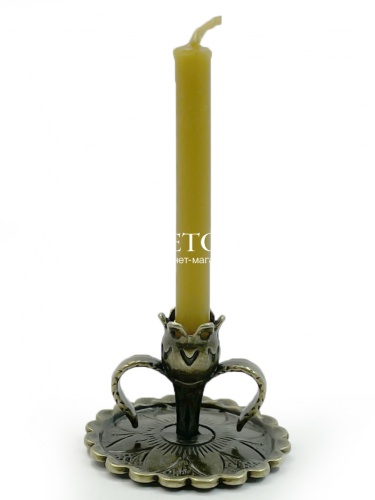 Подсвечник церковный металлический бронза с ручками, подсвечник для свечи религиозный, d - 8 мм под свечу (Арт. 19661) фото 4