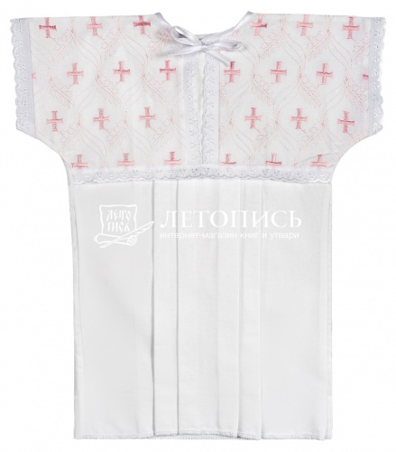 Крестильный набор для девочки до 1 года, рубашка и чепчик