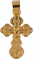 Нательный крест, металлический, малый (цвет «золото»), 10 штук (арт. 09014)