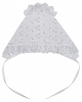 Крестильный набор для девочки до 1 года, рубашка, чепчик и простынка, с белым кружевом и вышивкой