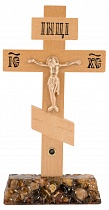 Крест деревянный на подставке с частицей земли из града Иерусалима (арт. 10049)