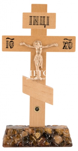 Крест деревянный на подставке с частицей земли из града Иерусалима (арт. 10049) фото 2