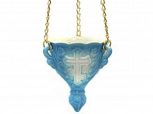 Подвесная керамическая лампада, голубая (Арт. 17465)