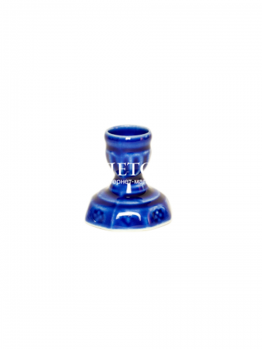 Подсвечник церковный керамический Фонарик синий, подсвечник для свечи религиозный, d - 10 мм под свечу