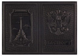 Обложка для гражданского паспорта из натуральной кожи (Севастополь) (цвет: черный)