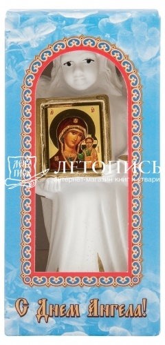 Ангел с иконой "Пресвятая Богородица Казанская" (с блестками, ручная роспись) (арт. 10063) фото 2