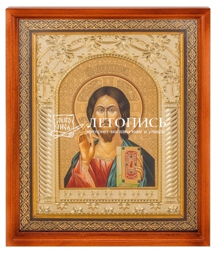 Венчальная пара: Икона Господь Вседержитель и Божия Матерь "Казанская" в деревянной рамке фото 4