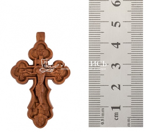 Крест нательный из дерева, темный (45х30 мм) (арт. 10010) фото 2