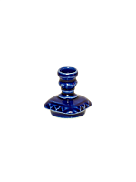 Подсвечник церковный керамический Фигурный синий, подсвечник для свечи религиозный, d - 10 мм под свечу