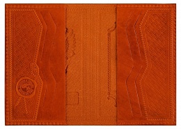 Обложка для гражданского паспорта из натуральной кожи "Ялта - Ласточкино Гнездо" (цвет: рыжий)