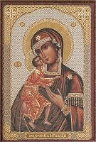 Икона Божией Матери "Феодоровская" (оргалит, 90х60 мм)