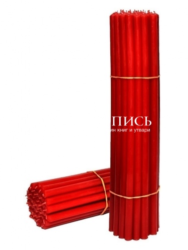 Красные восковые свечи "Калужские" № 10 - 1 кг, 35 шт., станочные фото 2