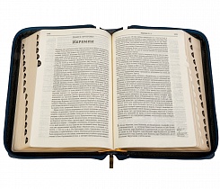 Библия в кожаном переплете на молнии, синодальный перевод, золотой обрез (арт.07954)