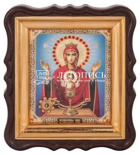 Икона Божией Матери "Неупиваемая Чаша" с мощевиком, в фигурной рамке  фото 2