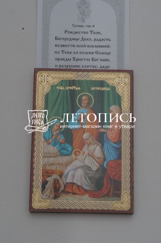 Икона "Рождество Пресвятой Богородицы" (оргалит, 90х60 мм) фото 3