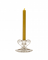 Подсвечник церковный металлический серебро с ручками, подсвечник для свечи религиозный, d - 8 мм под свечу