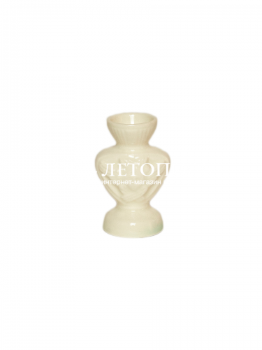 Подсвечник церковный керамический Серафим белый, подсвечник для свечи религиозный, d - 10 мм под свечу