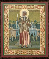 Икона "Святая блаженная Ксения Петербургская" (на дереве с золотым тиснением, 80х60 мм)