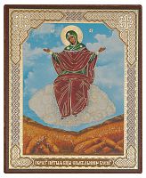 Икона Божией Матери "Спорительница хлебов" (оргалит, 120х100 мм)