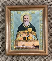 Икона святой праведный Иоанн Кронштадтский (двойное тиснение, 155х130 мм, арт. 17175)