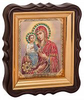 Икона Божией Матери"Троеручица" с мощевиком, в фигурной рамке 