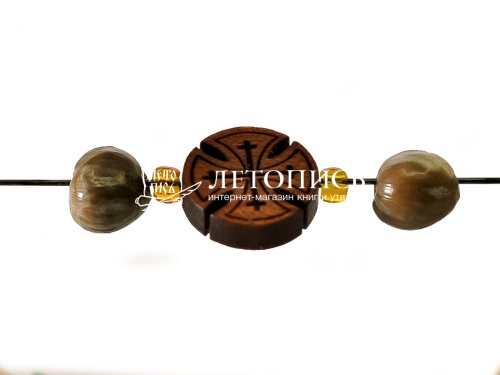 Четки - браслет на 20 зерен с крестом из "Самшита", из растения "Слезы Богородицы" (круглый) фото 3