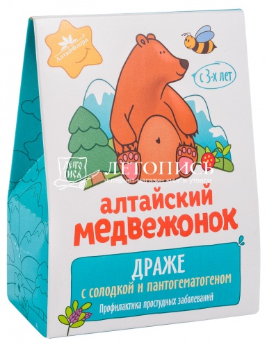 Алтайский медвежонок, драже с солодкой и пантогематогеном (профилактика простудных заболеваний) 75 г