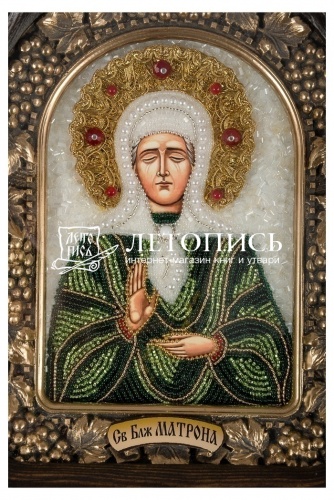 Икона "святая блаженная Матрона Московская" (Дивеевская икона из бисера) фото 4
