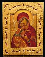 Икона из бересты "Пресвятая Богородица" (арт. 14198)