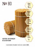 Свечи восковые церковные "Калужские" № 80 - 1 кг, 200 шт., станочные