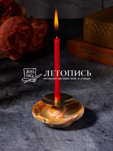Подсвечник декоративный из оникса 6х4 см с иглой для свечей фото 9