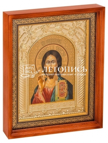 Венчальная пара: Икона Господь Вседержитель и Божия Матерь "Казанская" в деревянной рамке фото 5