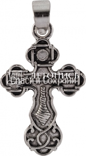 Крест нательный металлический, средний (цвет «черненое серебро»), 50 штук (арт. 09018) фото 3